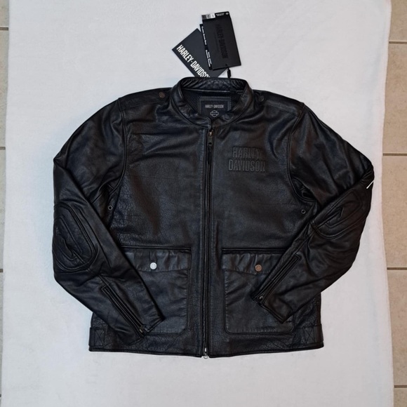 Harley-Davidson® Men's Layering System Captains Leather Jacket - Black - Picture 3 of 12